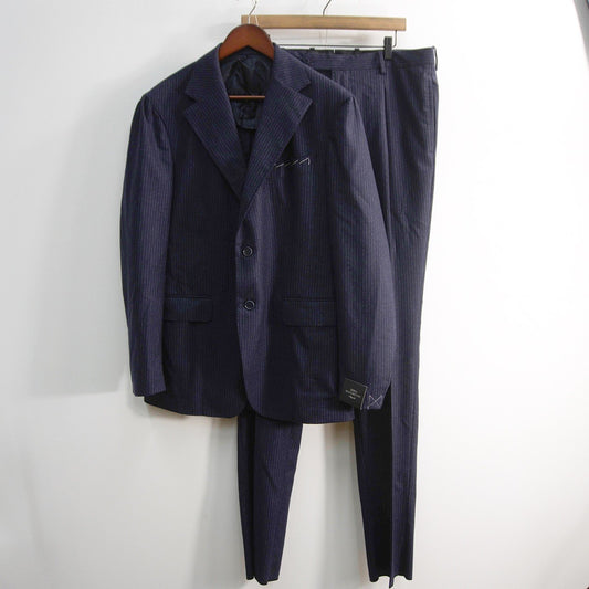 TITO ALLEGRETTO Navy Wool Stripe Suit Set Jacket