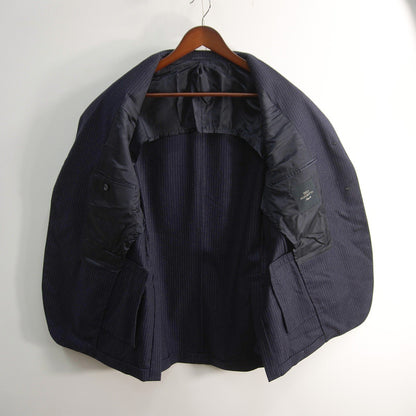 TITO ALLEGRETTO Navy Wool Stripe Suit Set Jacket