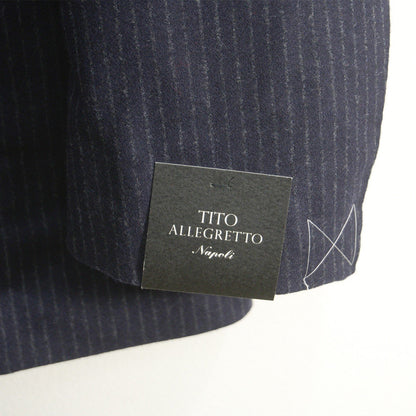 TITO ALLEGRETTO Navy Wool Stripe Suit Set Jacket