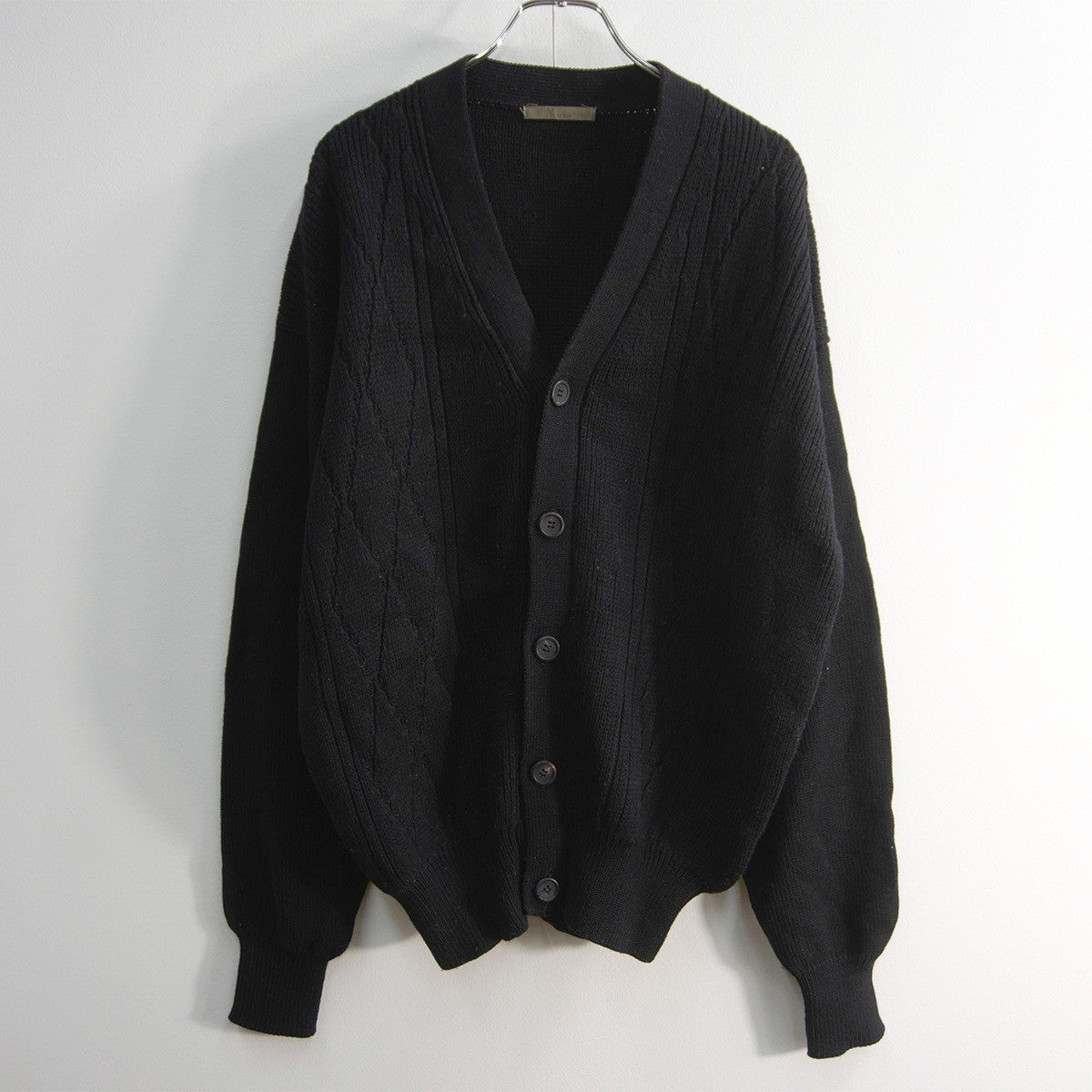 Y's for men 80s Diamond Cable Knit Wool Cardigan