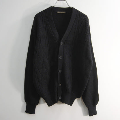 Y's for men 80s Diamond Cable Knit Wool Cardigan