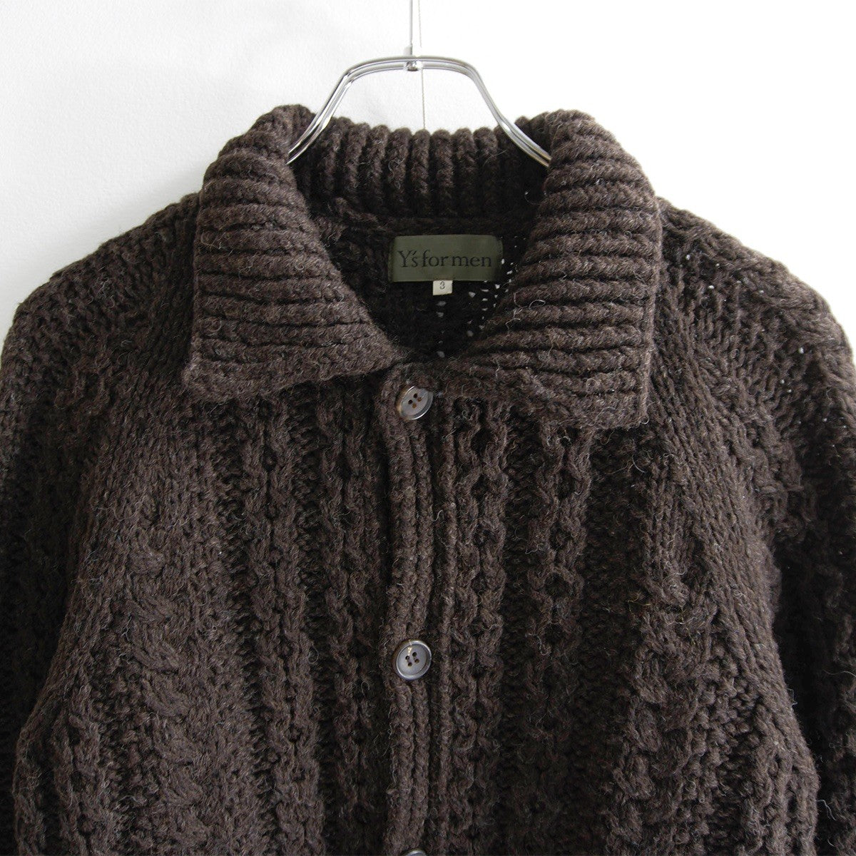 Y's for men Wool Knit Jacket Brown Size 3
