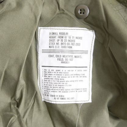 DEAD STOCK US ARMY M-65 3rd Field Jacket Size XS-R