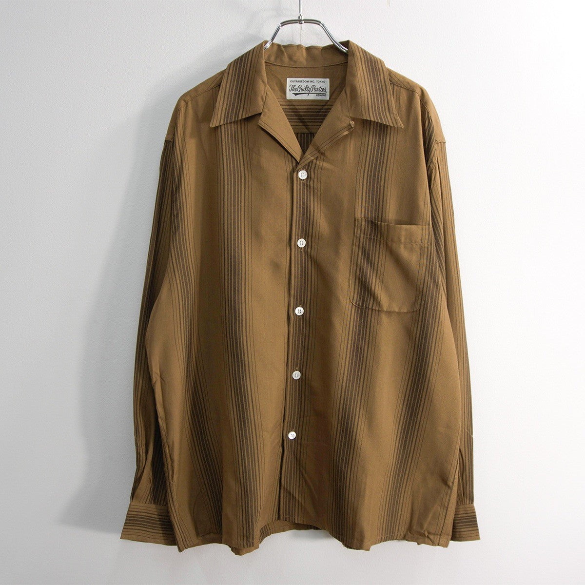 WACKO MARIA Rayon Stripe Open Collar Shirt Size M