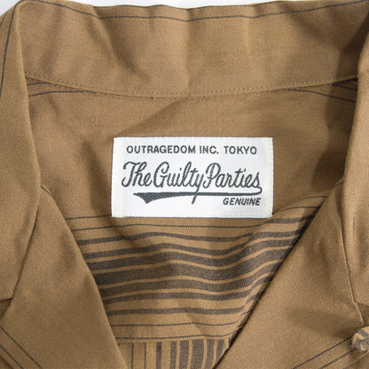 WACKO MARIA Rayon Stripe Open Collar Shirt Size M