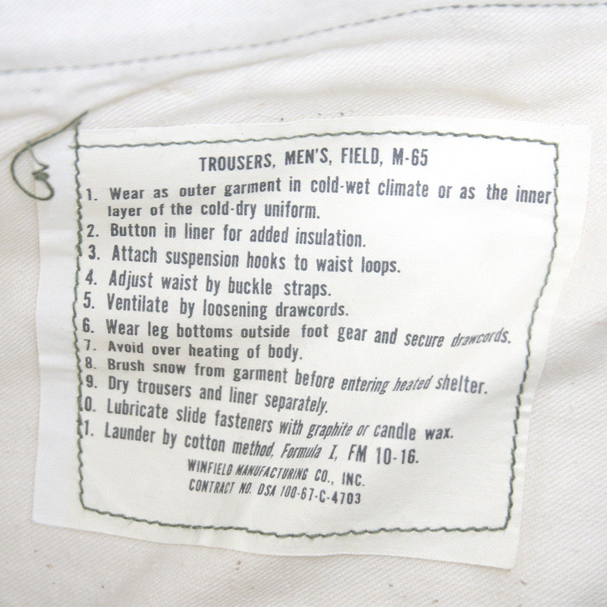 US ARMY 60s M-65 Aluminum Cargo Pants Size MEDIUM-REGULAR
