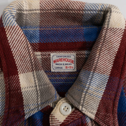 WAREHOUSE Gusseted Block Check Flannel Shirt Size L