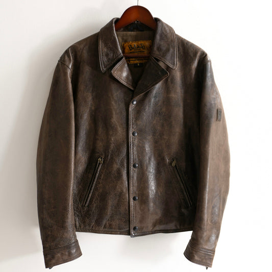 BELSTAFF Black Prince Vintage Leather Riders Jacket Size S
