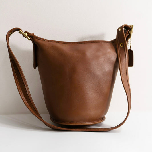 OLD COACH Bucket Leather Bag Brown