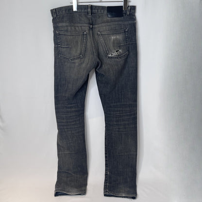Dior Homme Button Fly Leather Patch Jeans Black Size 31