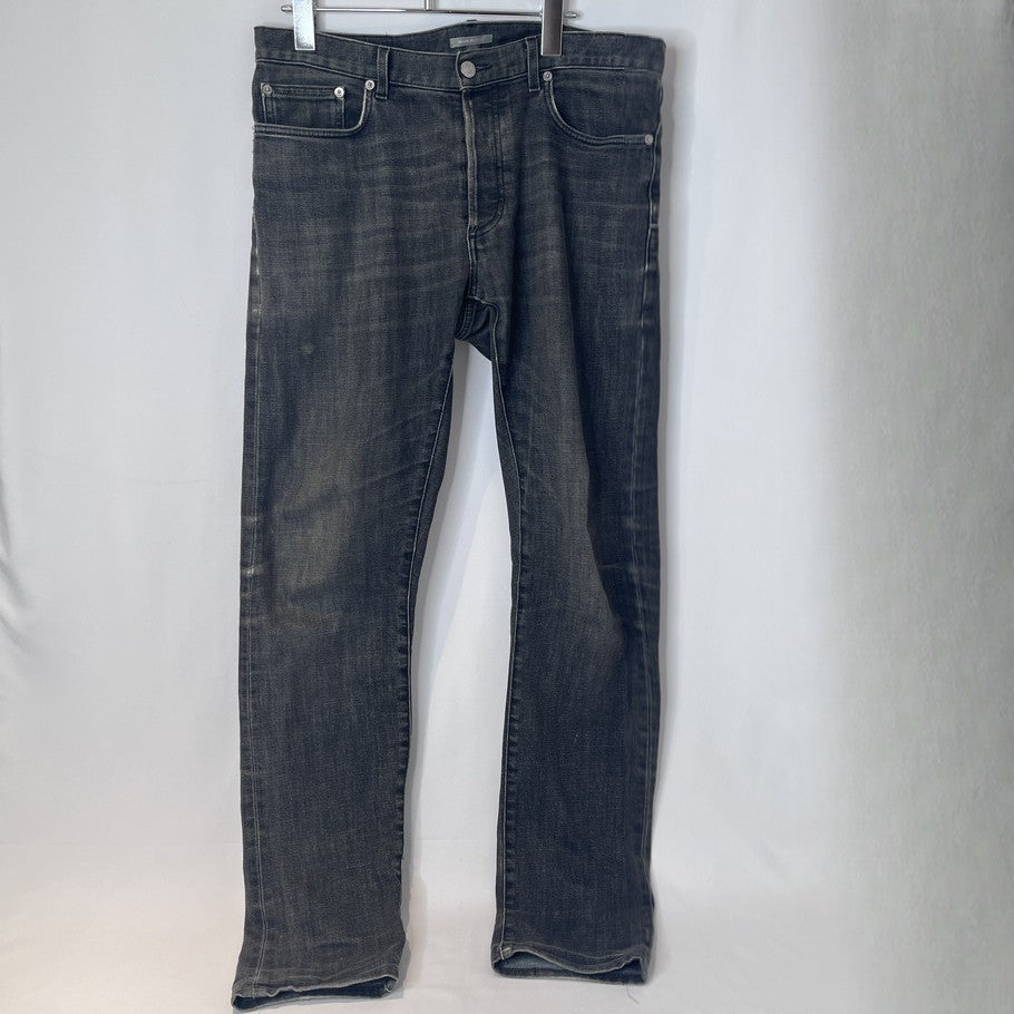 Dior Homme Button Fly Leather Patch Jeans Black Size 31
