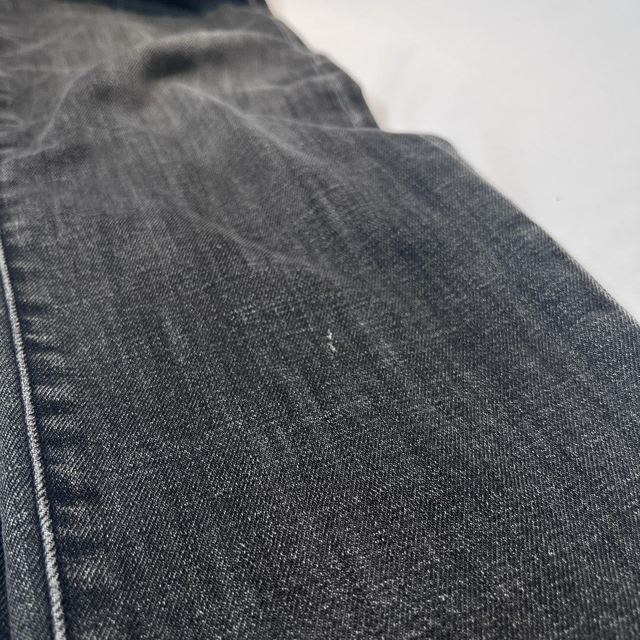 Dior Homme Button Fly Leather Patch Jeans Black Size 31