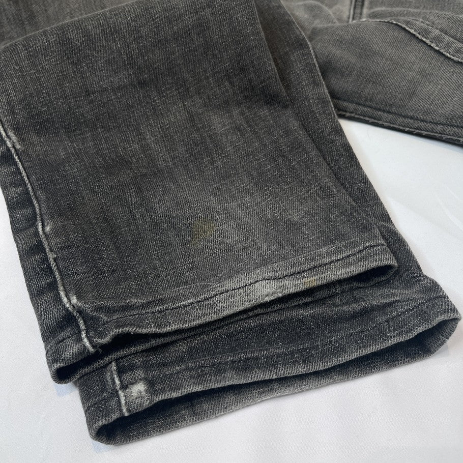 Dior Homme Button Fly Leather Patch Jeans Black Size 31