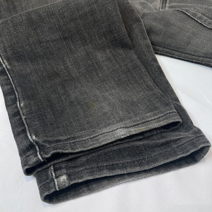 Dior Homme Button Fly Leather Patch Jeans Black Size 31