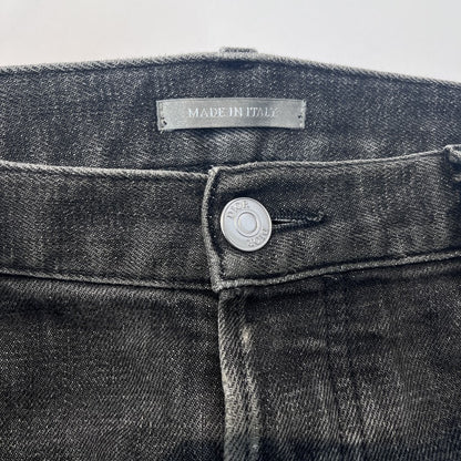 Dior Homme Button Fly Leather Patch Jeans Black Size 31