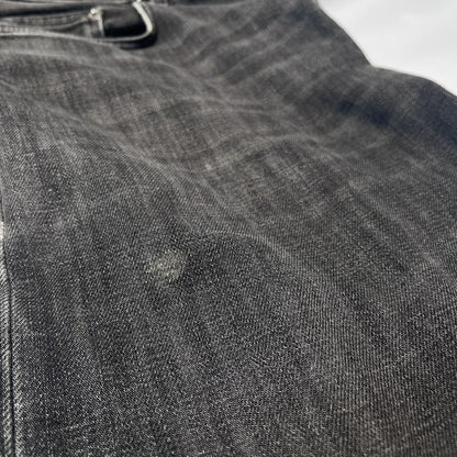 Dior Homme Button Fly Leather Patch Jeans Black Size 31