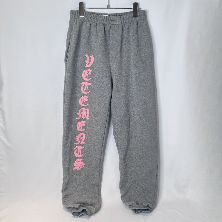 VETEMENTS Double Anarchy Logo Sweatpants Gray Size S