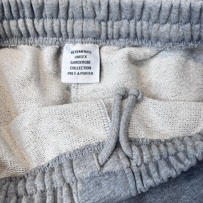 VETEMENTS Double Anarchy Logo Sweatpants Gray Size S