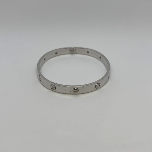 Cartier Love Bracelet Full Diamond White Gold Size ONE SIZE