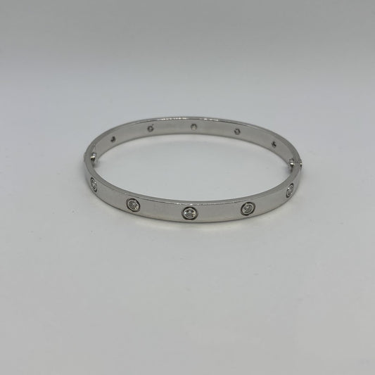 Cartier Love Bracelet Full Diamond White Gold Size ONE SIZE