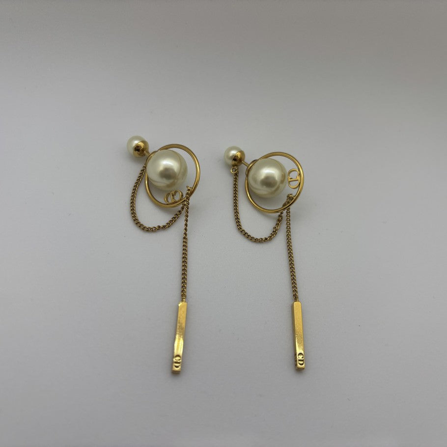 Dior Tribales Asymmetrical Faux Earrings Gold Size ONE SIZE