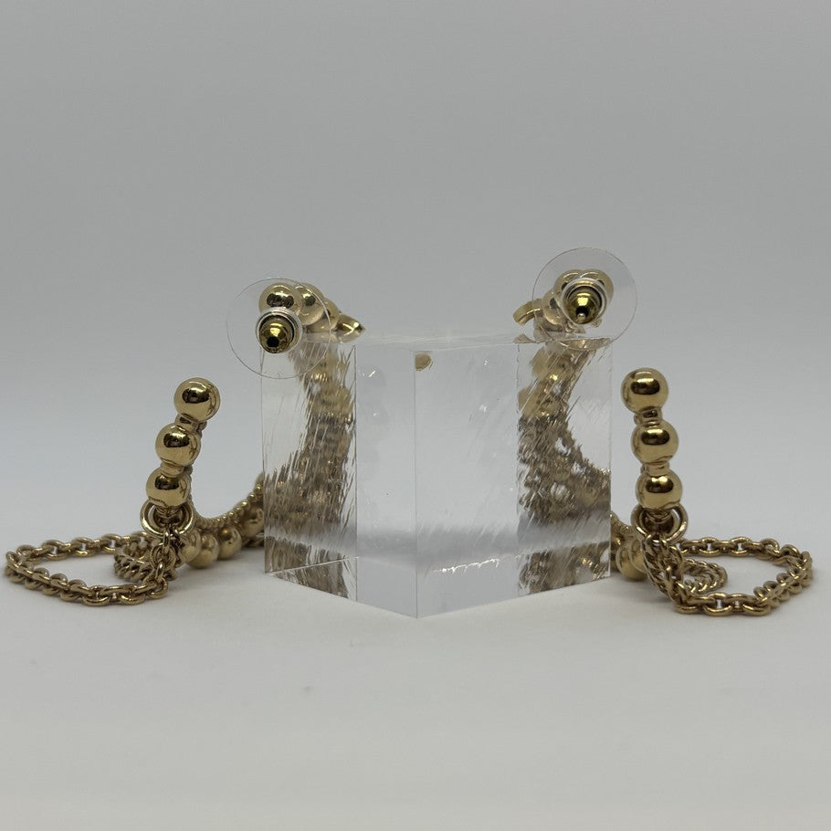Dior Tribales Asymmetrical Faux Earrings Gold Size ONE SIZE