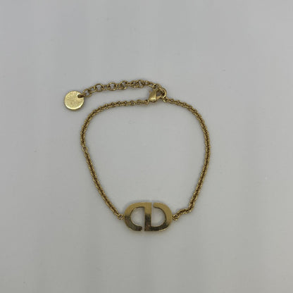 Dior PETIT CD Logo Rhinestone Bracelet Gold Size ONE SIZE