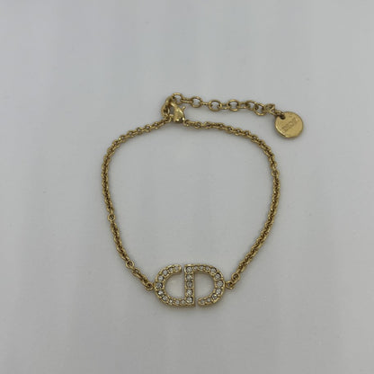 Dior PETIT CD Logo Rhinestone Bracelet Gold Size ONE SIZE