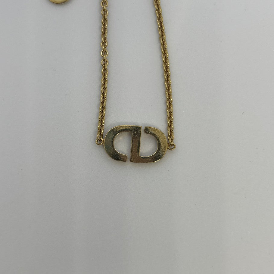 Dior PETIT CD Logo Rhinestone Bracelet Gold Size ONE SIZE