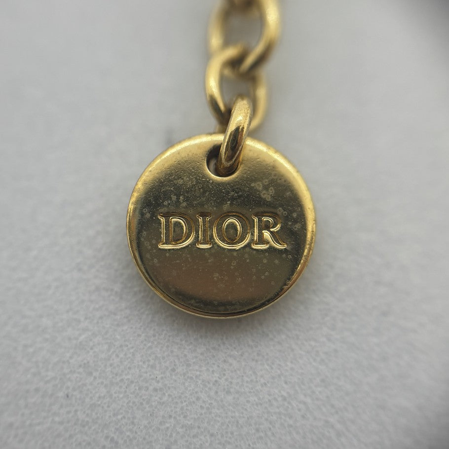Dior PETIT CD Logo Rhinestone Bracelet Gold Size ONE SIZE