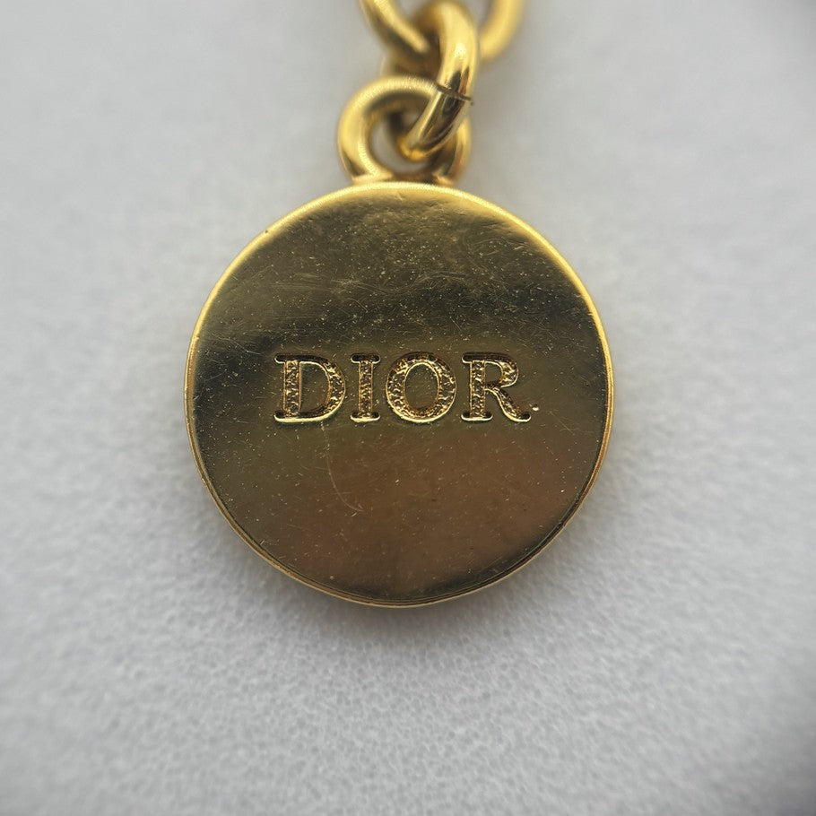 Dior PETIT CD Logo Rhinestone Bracelet Gold Size ONE SIZE