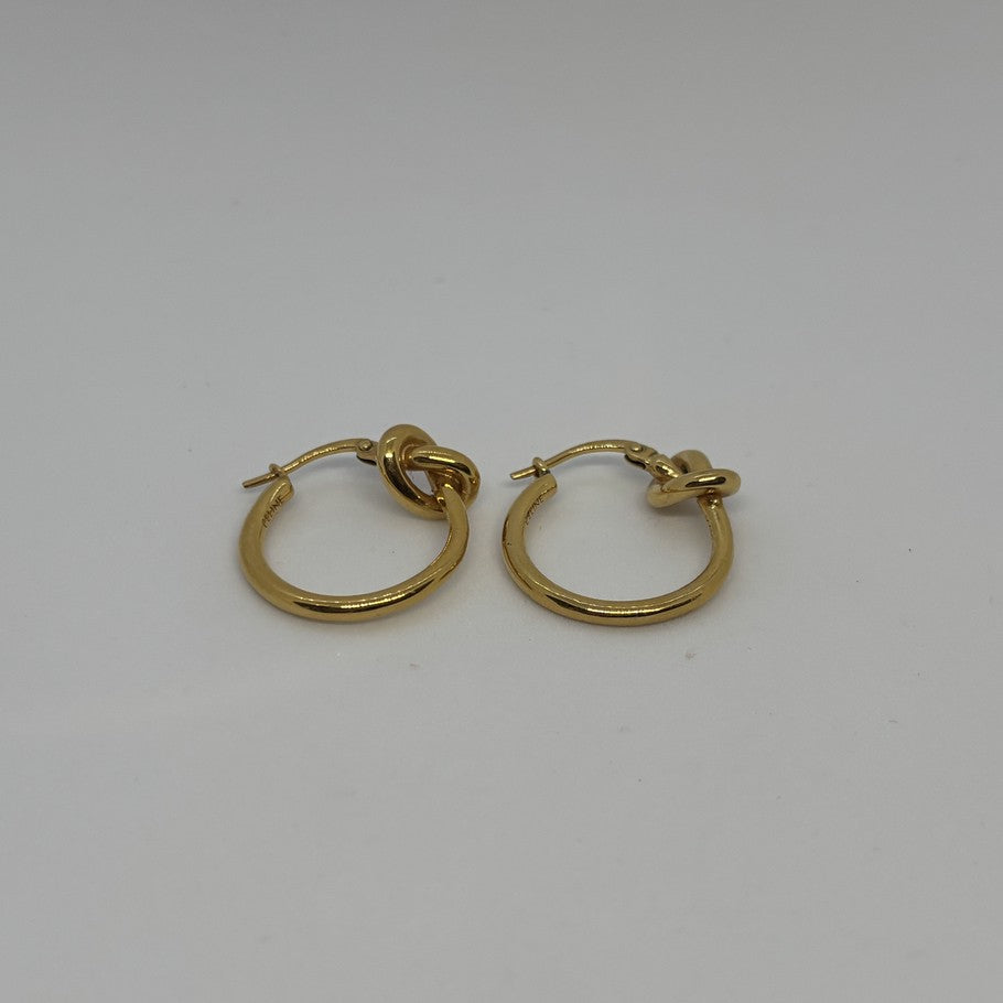 CELINE Knot Small Hoop Earrings Gold Size ONE SIZE