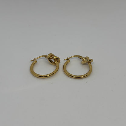 CELINE Knot Small Hoop Earrings Gold Size ONE SIZE