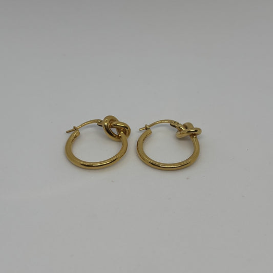 CELINE Knot Small Hoop Earrings Gold Size ONE SIZE