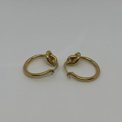 CELINE Knot Small Hoop Earrings Gold Size ONE SIZE