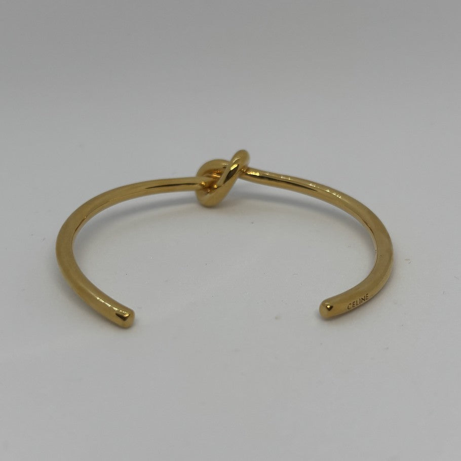 CELINE Knot Extra Thin Bangle Bracelet Gold Size ONE SIZE