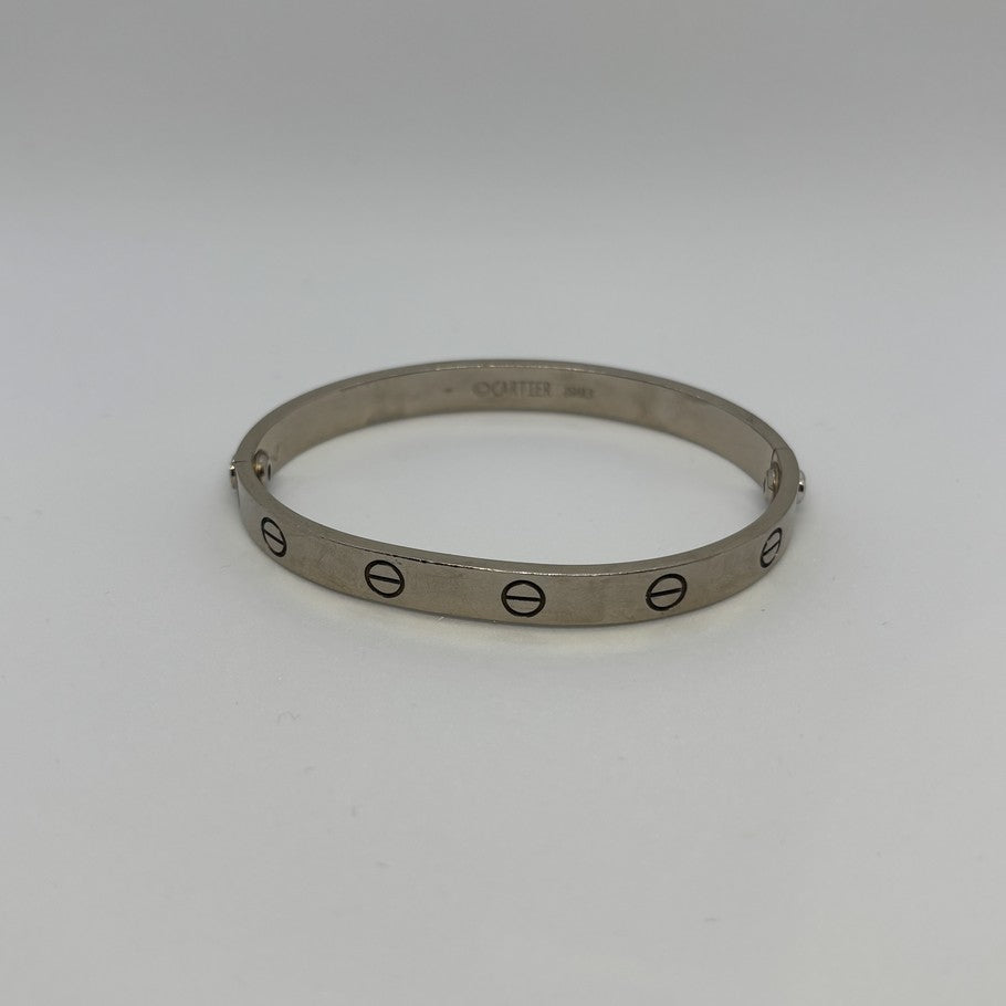 Cartier Love Bracelet K18WG White Gold Bangle Size 17