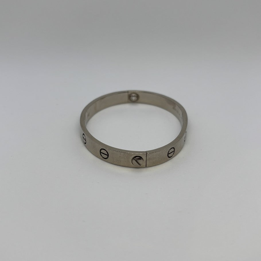 Cartier Love Bracelet K18WG White Gold Bangle Size 17