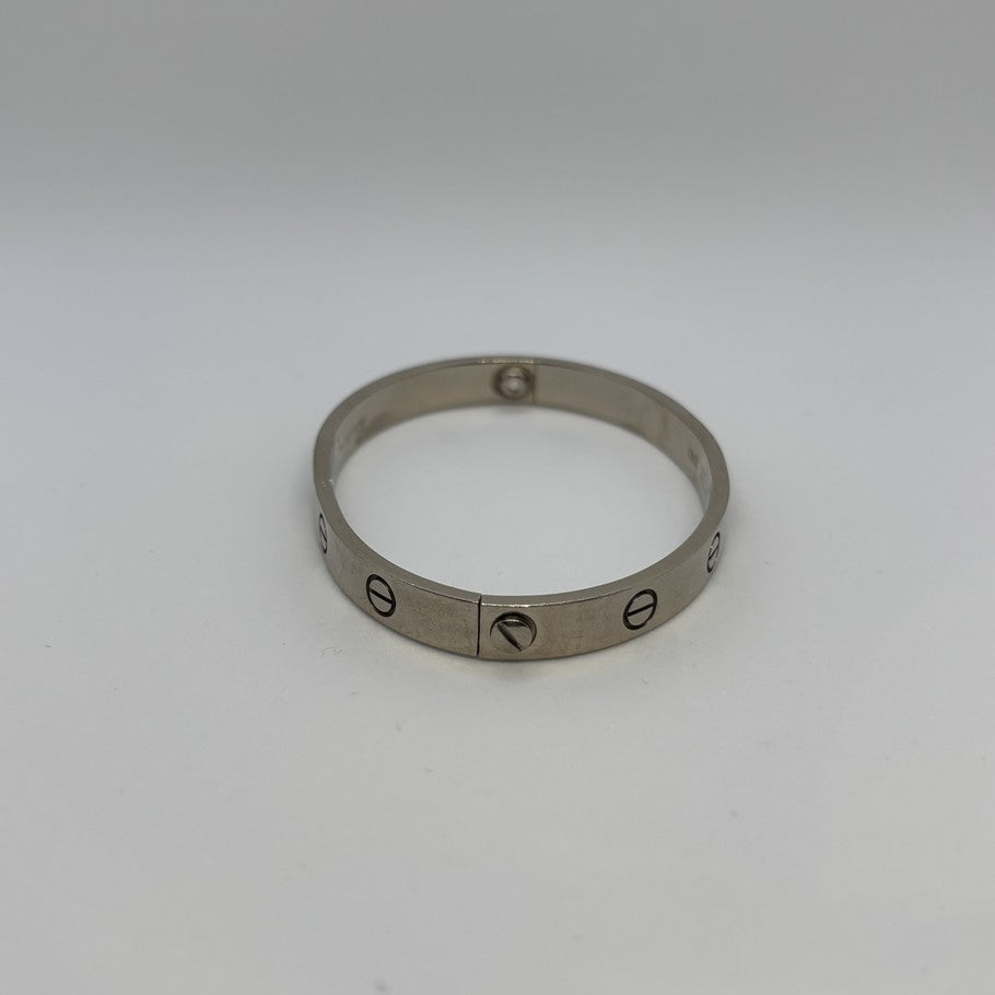 Cartier Love Bracelet K18WG White Gold Bangle Size 17