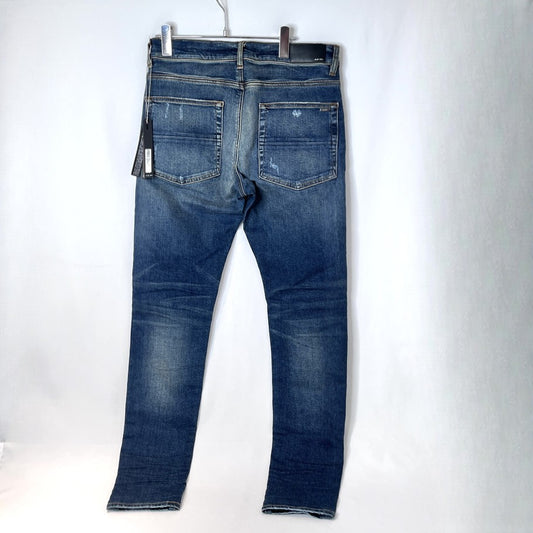 AMIRI MX1 Bellows Distressed Jeans Deep Classic Blue Size 34