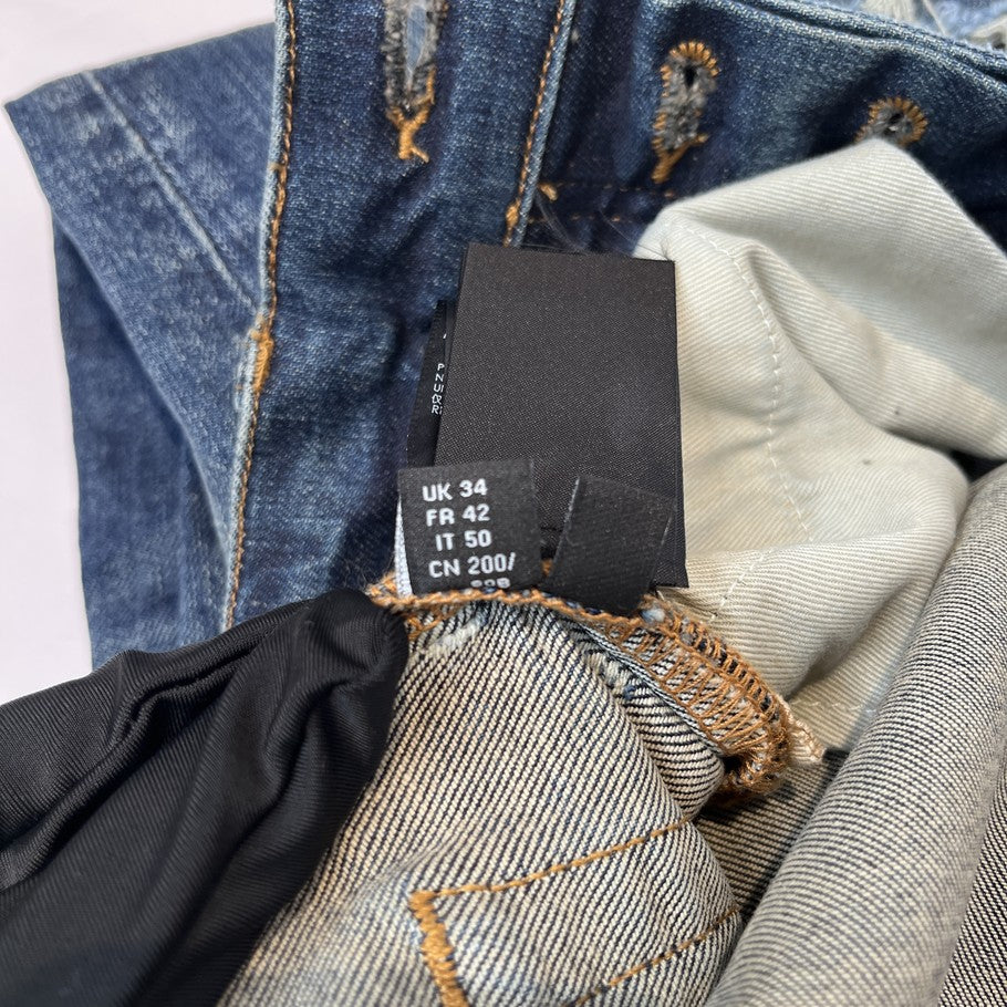 AMIRI MX1 Bellows Distressed Jeans Deep Classic Blue Size 34