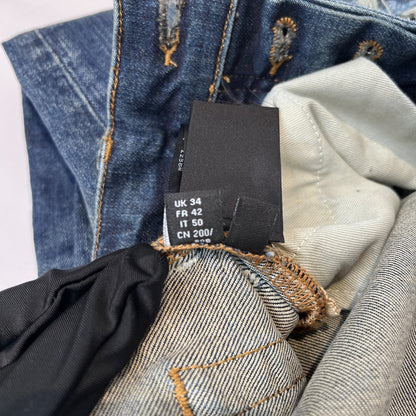 AMIRI MX1 Bellows Distressed Jeans Deep Classic Blue Size 34