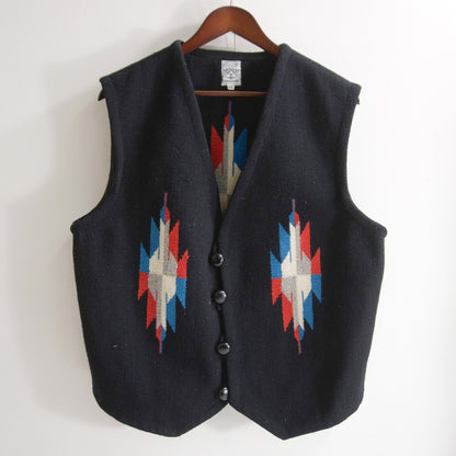 ORTEGA'S Black Chimayo Wool Vest Size 44