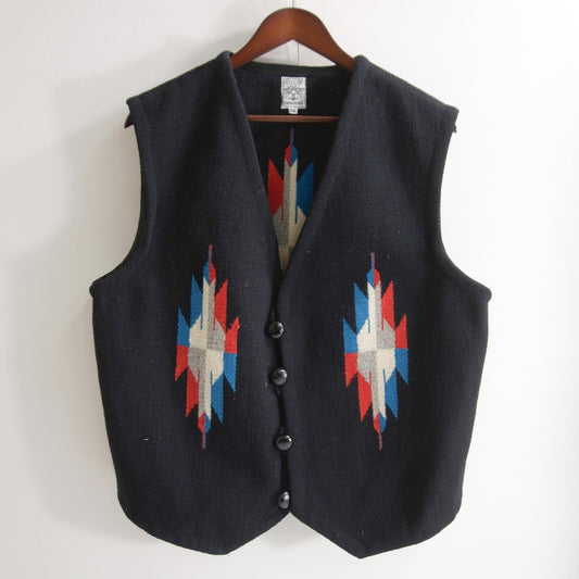 ORTEGA'S Black Chimayo Wool Vest Size 44