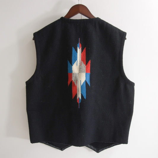 ORTEGA'S Black Chimayo Wool Vest Size 44