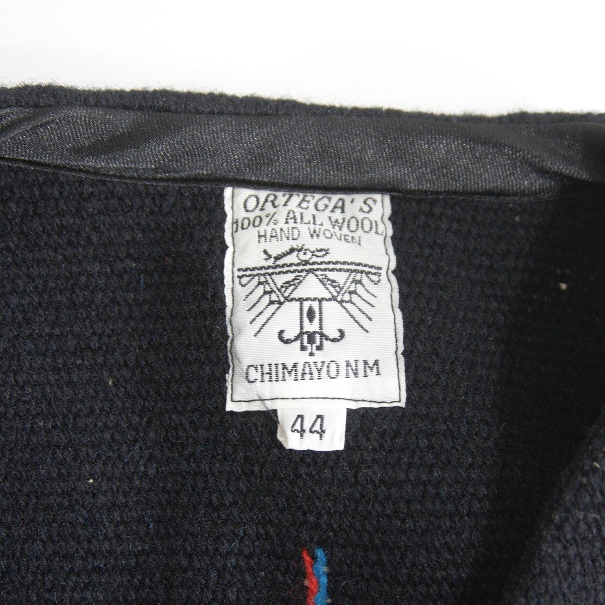ORTEGA'S Black Chimayo Wool Vest Size 44