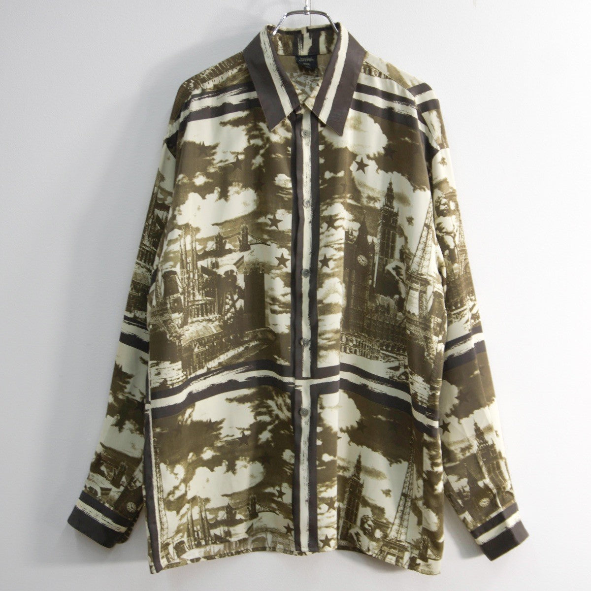 Jean Paul GAULTIER HOMME Archive Eiffel Print Shirt Size 48