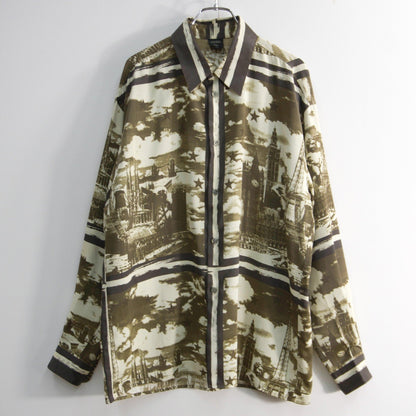 Jean Paul GAULTIER HOMME Archive Eiffel Print Shirt Size 48