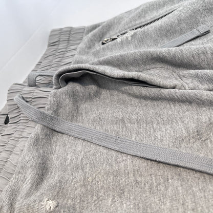 AMIRI Distressed Leather Patch Biker Sweatpants Gray Size M