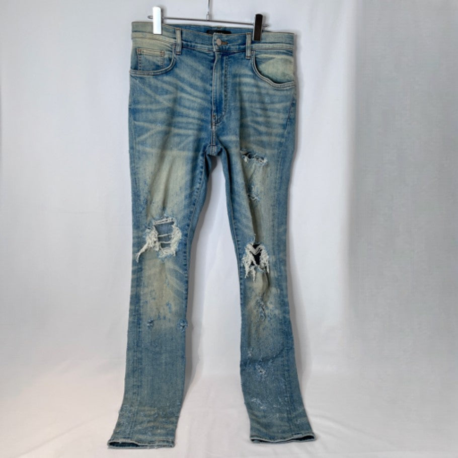 AMIRI Shotgun Distressed Jeans Light Blue Size 34